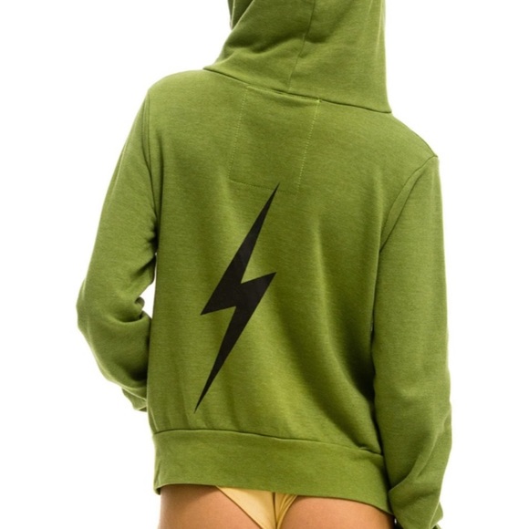 Aviator Nation Other - Aviator Nation Jungle Green Black Bolt Zip Up Hoodie size M
